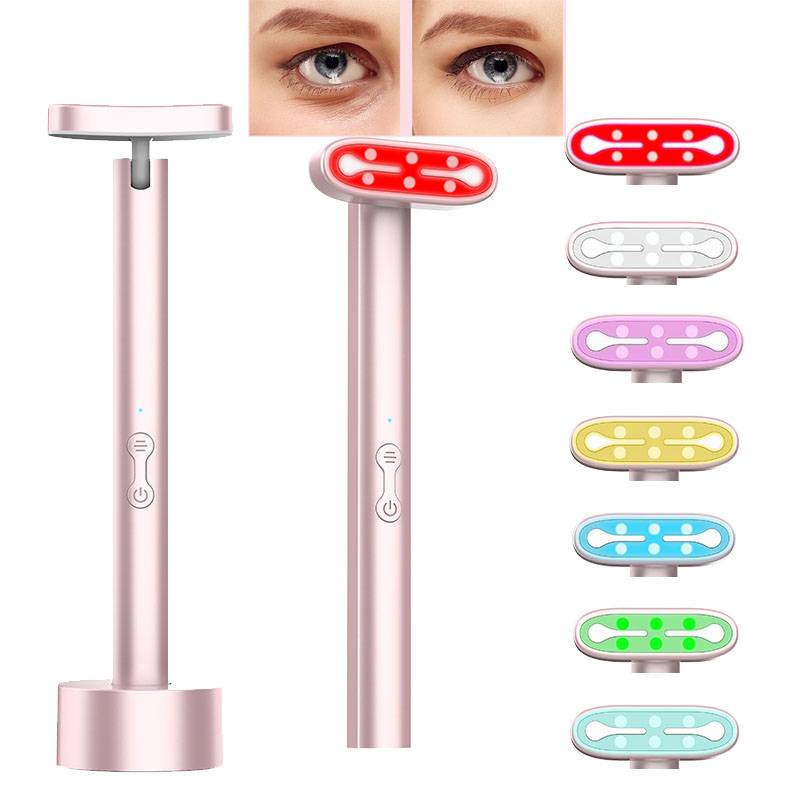 7 in 1 Facial Eye Beauty Tools Red Light Therapy Face Neck EMS Microcurrent instrument facial lifting and anti-aging wrinkle