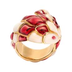 Roberto Cavalli, Accessoarer, Dam, 51 MM, Orm Smycken Ring - red (51 MM)