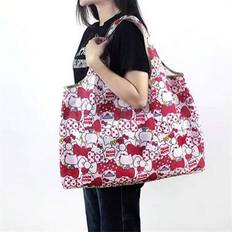 Hello Kitty My Anime Sanrio Shopping Bag Portable Folding Large Capacity Supermarket Shopping Bag Totebags - Multicolor - Bow KT Cat,Pink KT Cat,Multi-head KT Cat