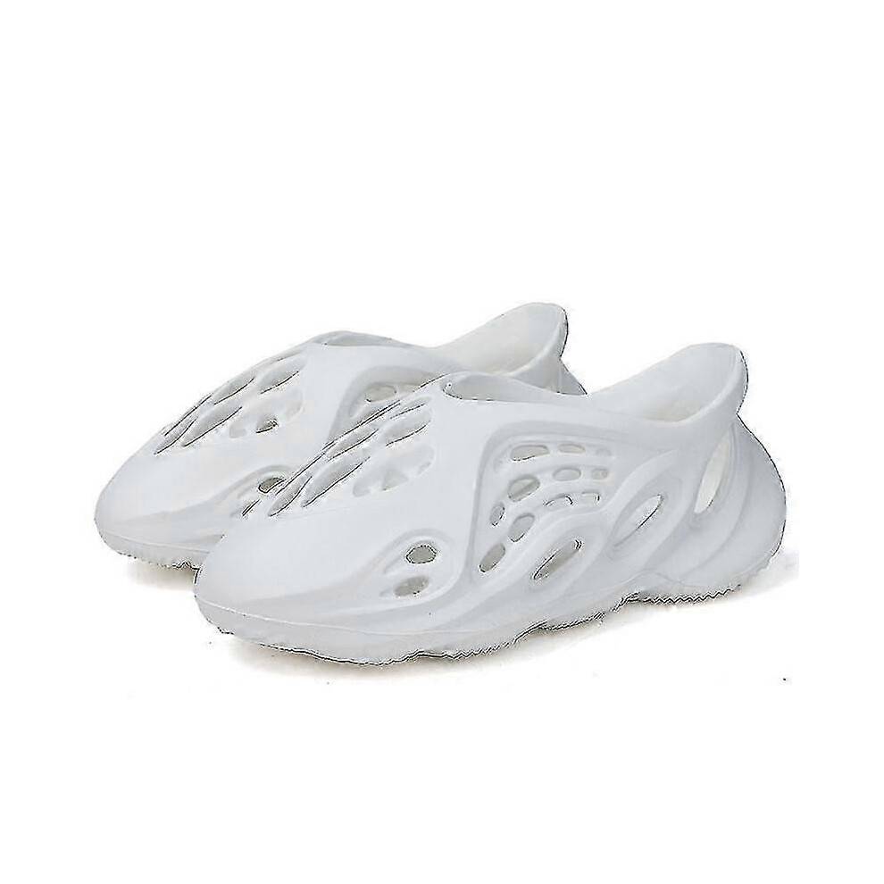 (30-31, White) Trendy & Comfy Foam Slides For Kids Adult - Lightweight, Quick-drying & Non Slip Clogs For Outdoor Fun!