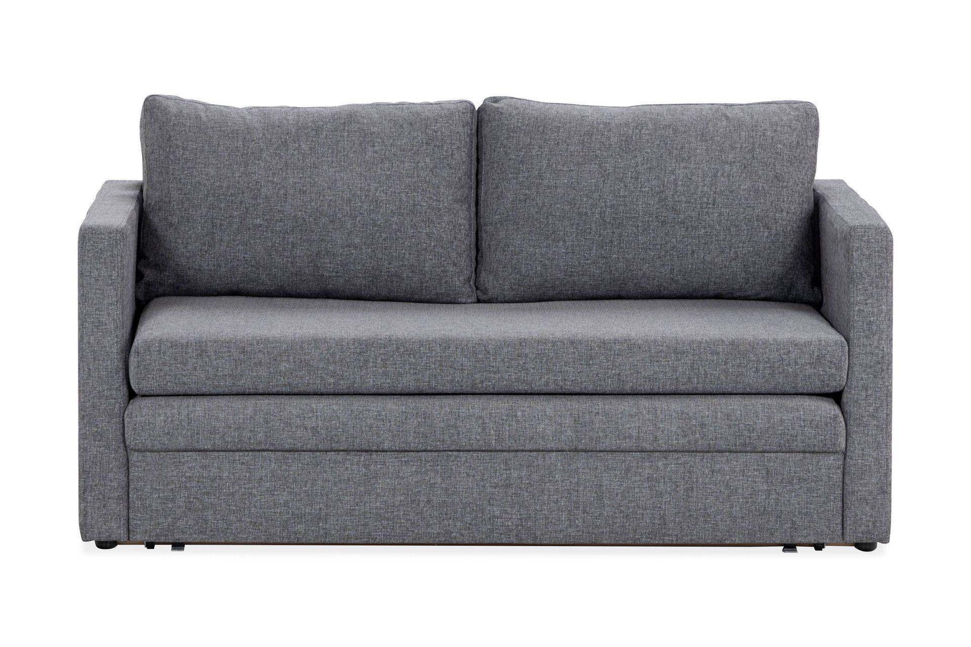 Basic Home Willhelm Liten Bäddsoffa 2-sits 160 cm Bred - Grå / Ljusgrå Tyg