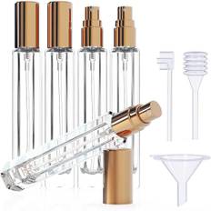 8-piece travel perfume bottle set gold