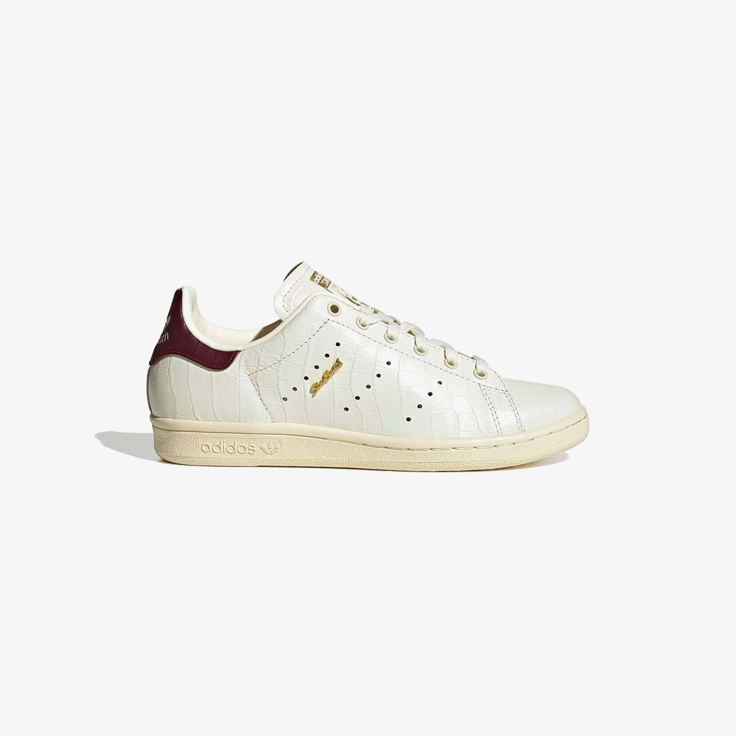 adidas Women's Stan Smith 80s - OWHITE/OWHITE/MAROON - female - 13 - MAROON - 46 ⅔