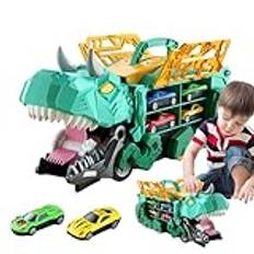 Dinosaur Toys Car, Car Interactive Educational Toys, Portable Truck Car Toy, Transport Carrier Truck, Carrier Vehicles Toys, Portable Design Educational Play Ample Storage For Girls Boys