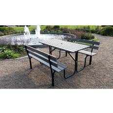 Picknickset EDEN WOOD stål picnic 150cm grå/svart