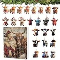 Zasdvn National Lampoon julkalender, julprydnader bulk, Weihnachtsgeschenke Für Erwachsene und Kinder, Hausdekoration 2024 adventskalender Highland Cow jul nedräkning