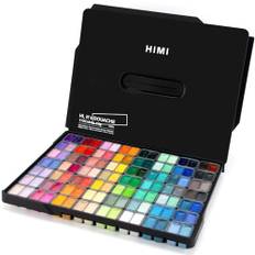 ARTFLY HIMI Gouache färgset, 112 färger x 12 ml, unik twin gelékupa i en bärväska, perfekt för konstnärer, studenter, gouache ogenomskinlig (svart)