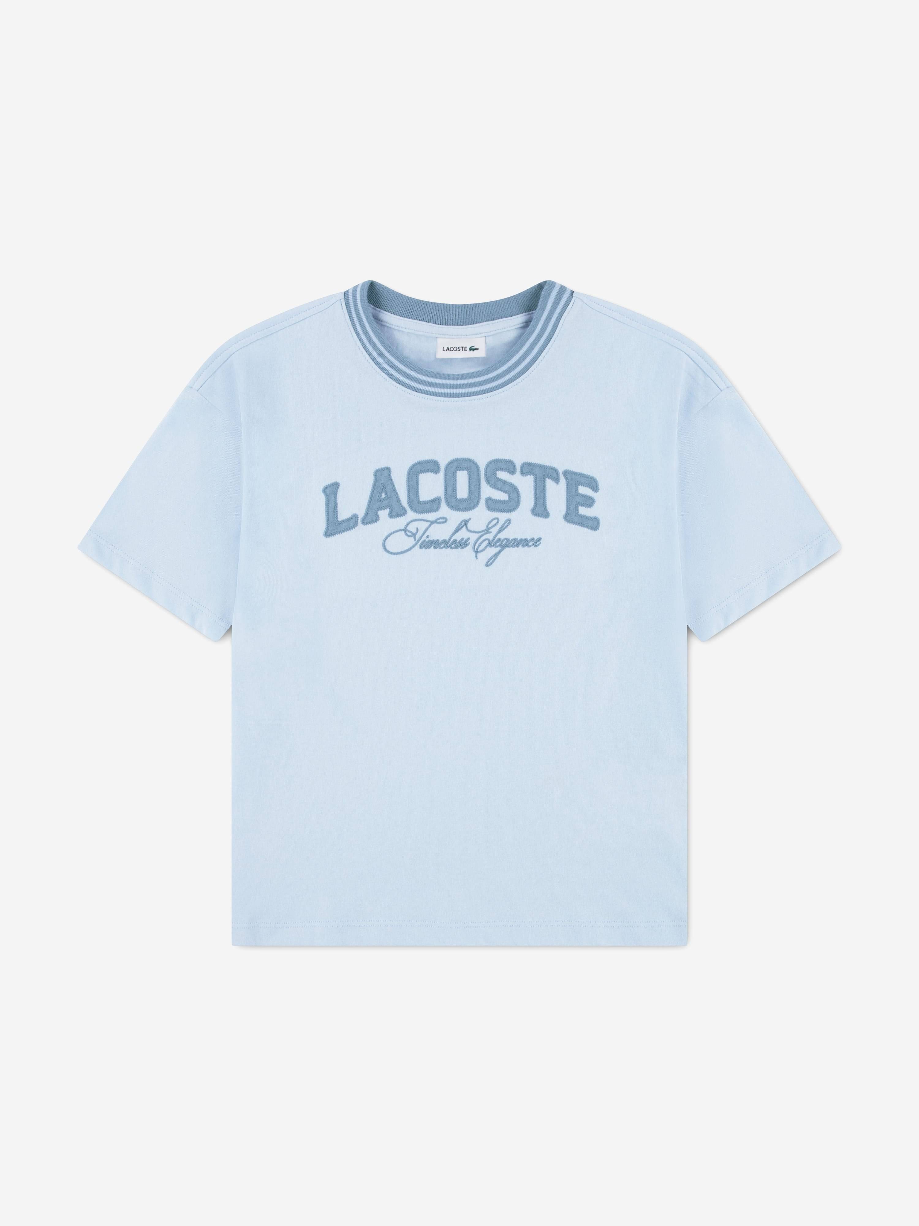 Lacoste Boys Embroidered Logo T-Shirt in Blue - Blue / 6 Yrs (6 Yrs)