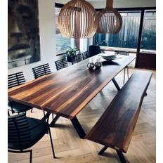 Snedker plankebord | Valnød 160 CM Stålben 2 stk (2x50cm)