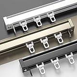 Stabil Gardinskena 50 120 150 200 300 400 500 600 cm Glidgardinskena I Aluminium, Med Rulle Och Hårdvara, Tak- Eller Väggfäste, Eleganta Gardinstänger För Rumsavdelare