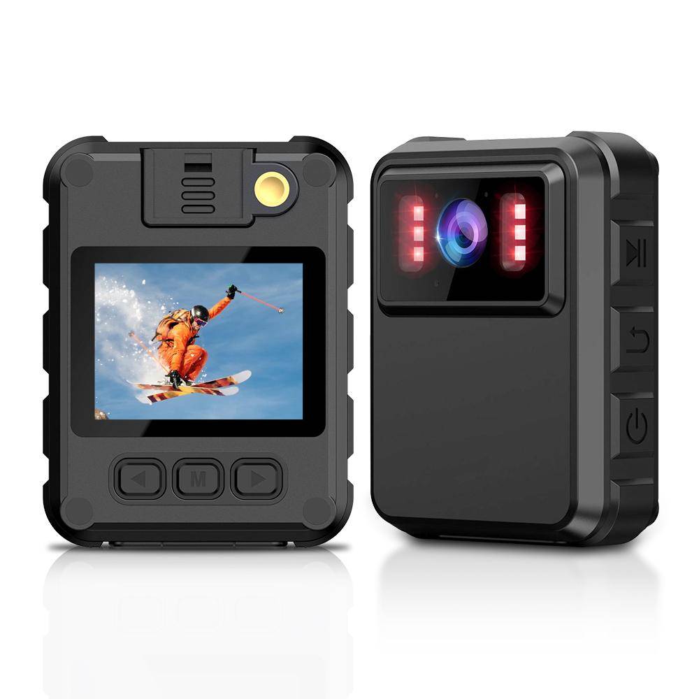 Polisens kroppskamera - WiFi HD DVR, IR Nattseende, Minikamera, IP65 Vattentät Sport-DV svart