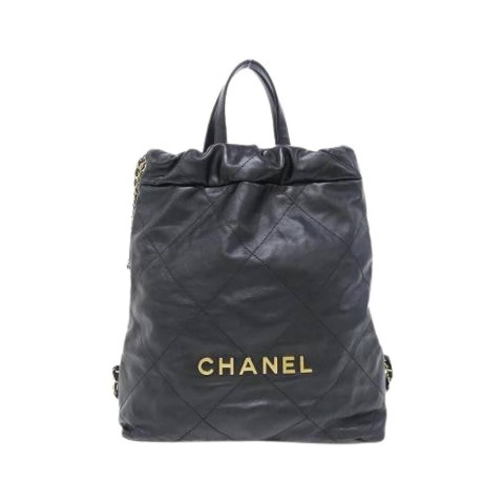 Chanel Vintage Pre-owned 22 Line Calf Rygsæk - Vintage - Dame - Sort - ONE SIZE - Uld