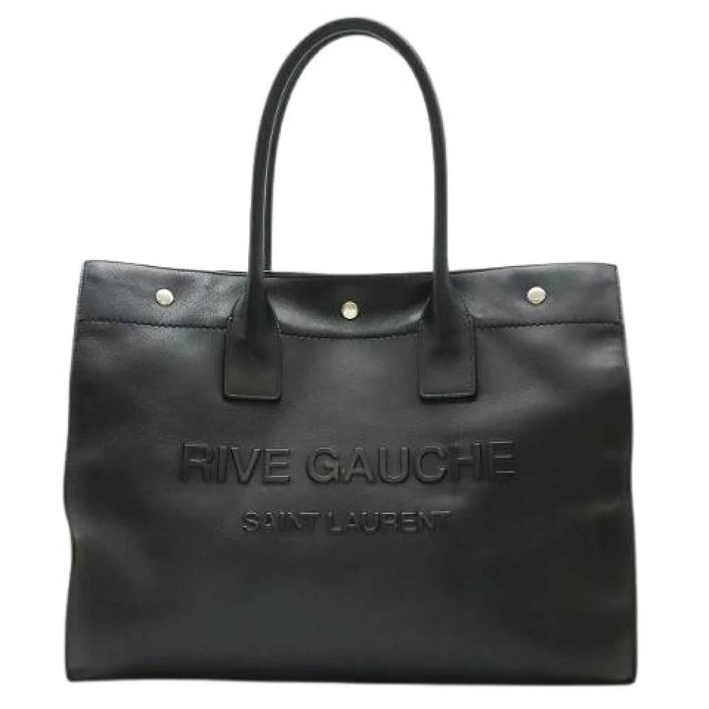 Yves Saint Laurent Vintage Pre-owned Rive Gauche Læder Tote Taske - Vintage - Dame - Sort - ONE SIZE - Læder
