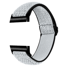 Fitbit Charge 3/4 Sort/Hvid Nylon Rem - Elastisk