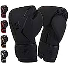 AQF Boxningshandskar Barn Vuxna, Kickboxningshandskar, Muay Thai Handskar Boxningssäck, Juniorboxningshandskar 4oz till 16oz för MMA Fighting Kickboxing Extra Lager av Stoppning Boxhandskar (16 oz, Svart)