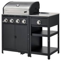 IKEA - GRILLSKÄR gasgrill med sidebrænder, rustfrit stål/udendørs, 120x61 cm