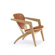 Getama - GE460 Butterfly Chair af Hans J. Wegner - Lænestol - Ubehandlet Eg/Prestige Cognac - W64 x D71 x H68 cm