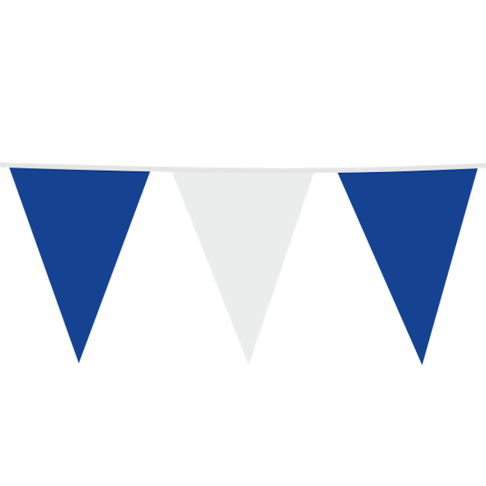 Blå og Hvid Flagguirlande - Flag 30 x 45 cm - 10 meter.