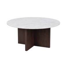 Rowico Home Brooksville soffbord vit marmor/brun ek 90 cm
