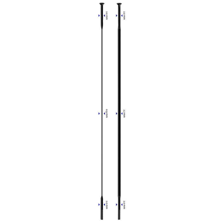 Sapim CX-Ray Inox 14G Straight Sort Eike 1 stk, 252 mm (252 mm)