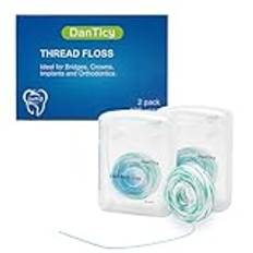840D Fluffy Floss Threaders, Deep Clean tandtråd för tandställningar, broar och implantat, Super Floss Pre-Cut strands och mintarom, 100 trådar (2-pack)