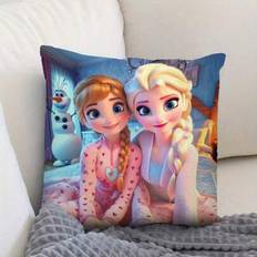 1 stycke 18 tum * 18 tum Elsa&Anna &#34;Frozen&#34; örngott - Bekväm rosa hjärtformad design, slitstarkt polyestertyg, dragkedja - perfekt val för soffa, bil, - Multifärgad (En-Storlek)