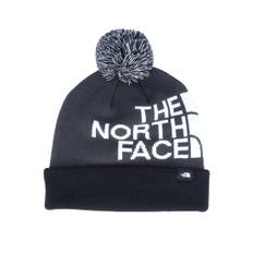 The North Face - Grå pom Beanie - Kids Ski Tuke Asphalt Grey/Black/White Pom @ Hatstore