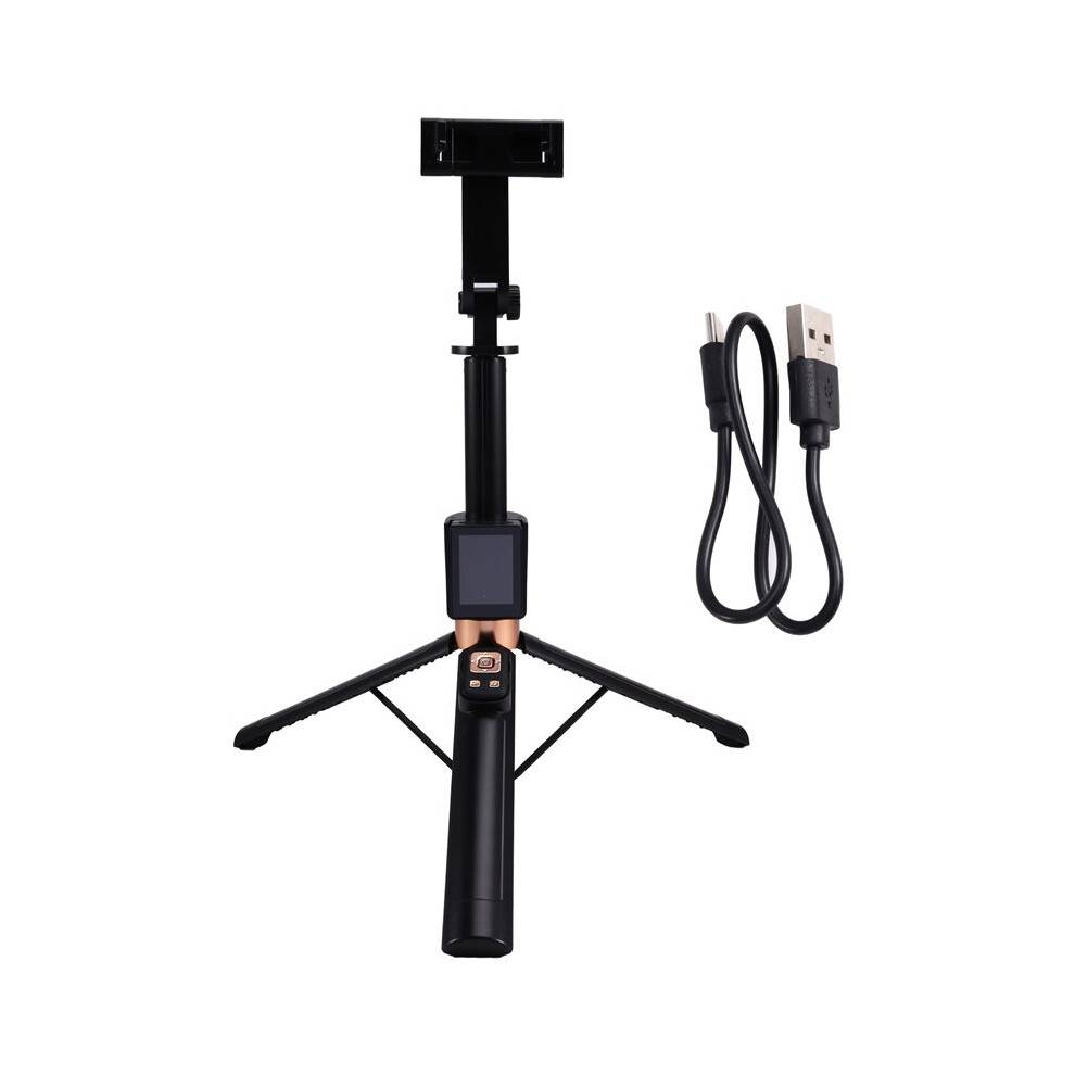 Telescopic Portable Tripod Stable Base Selfie Stick Adjustable Height 360 Rotation Live Streaming Stand with Projector