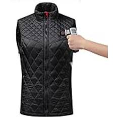 Heated Vest for Women, USB Electric Heated Gilet with 9 Zone 3 Adjustable Temperatures, Washable Warm Heating Clothing for Home Office Motorcycle Skiing Fishing (Color : Black, Size : L)