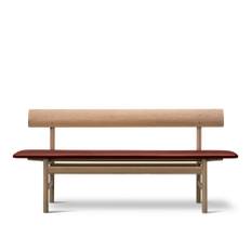 Fredericia Furniture - The Mogensen Bench, Oljad ek, Omni Burnt Sienna 293 - Bænke - Børge Mogensen - Brun - Læder/Træ