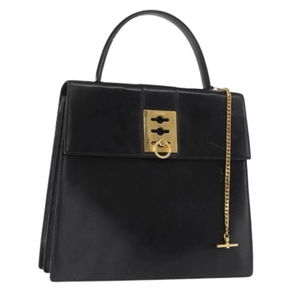 Celine Vintage Pre-owned Vintage Læder Håndtaske - Vintage - Dame - Sort - ONE SIZE - Læder