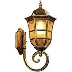 Väggljus europeisk retro vattentät ladugård sex sidor båge väggljus olja gnidande brons finish balkong glas lykta villa vägg lampa trädgård innergård vägg sconce, tak ljuskrona