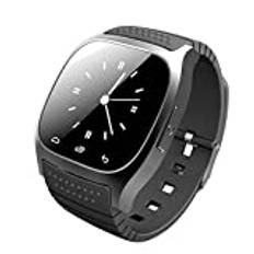 JUSHZ Smartklocka för män smartklockor för kvinnor smartklocka för barn med samtalsfunktion bluetooth telefon klocka meddelande meddelande sport stegräknare, Svart, 45.2X53.4X10.3mm