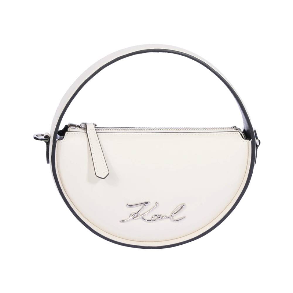 Karl Lagerfeld K/Signature Round Crossbody - Tasker - Dame - Hvid - ONE SIZE - Læder