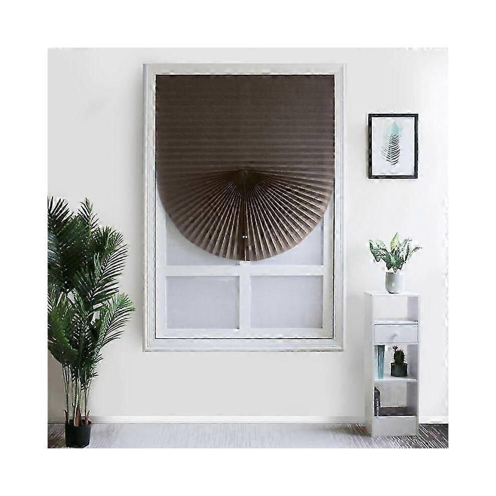 (60X180cm, coffee) 1Pc for Home Window Door Pleated Blinds Self-adhesive Half Blackout Windows Curtains