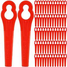 Nuyoah Ersättningskniv grästrimmer kniv 120 st för grästrimmer sladdlös grästrimmer plastkniv trimmer kniv för sladdlös grästrimmer (röd)