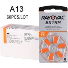 60 st rayovac extra zink luft hörapparat batterier a13 13a 13 p13 pr48 hörapparat batteri