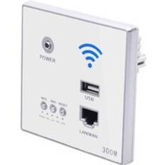 300 mbps väggrouter 110v/220v kraft ap relä smart trådlös wifi repeater extender vägg inbäddad 2.4 ghz router panel usb-uttag