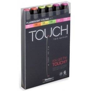 Touch Twin Markers, 6 stk., neonfarver [Levering: 1-2 dage]