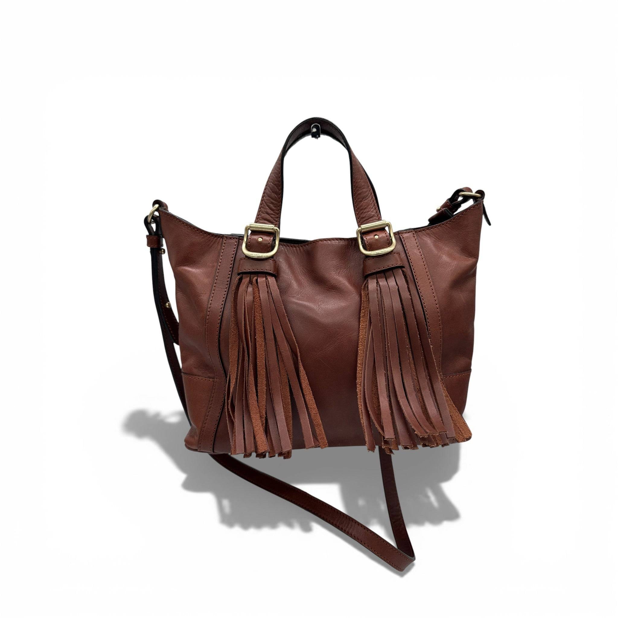Vintage See by Chloé Brown Leather Tassel Handbag