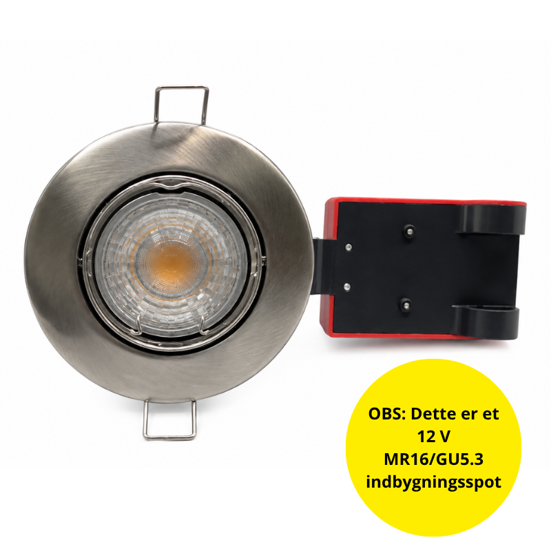 Daxtor Easy 2-Setup MR16 indbygningsspot Ø87 mm – børstet stål.