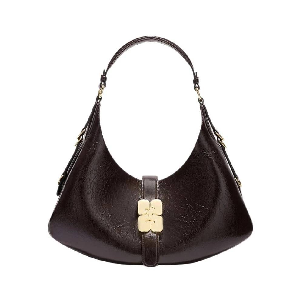 Ganni Small Kat Bag Shine - Tasker - Dame - Brun - ONE SIZE - Uld
