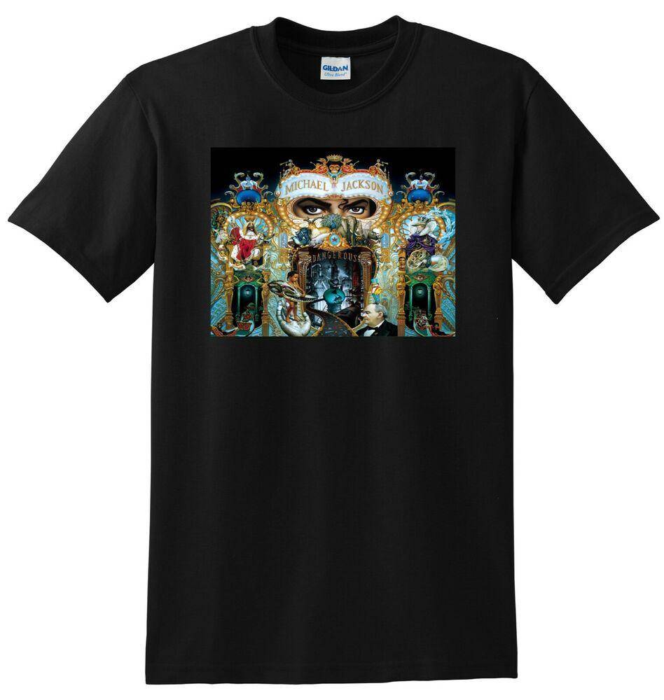 MICHAEL JACKSON T-SHIRT dangerous vinyl CD-omslag Liten Medium Stor Unisex T-Shirt cm