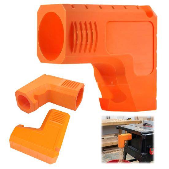 Slagtålig Dammadapter, Bordssåg Dammsamlare Adapter för Dewalt DWE7485 DWE7491RS, DIY Damminsamlingsverktyg orange