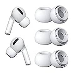 WOOXDYUK® 3 par (M) silikonöronproppar lämpliga för Airpods Pro, ersättningsöra lämpliga för Airpods Pro-tips med hål för brusreducering, med bärväska vit