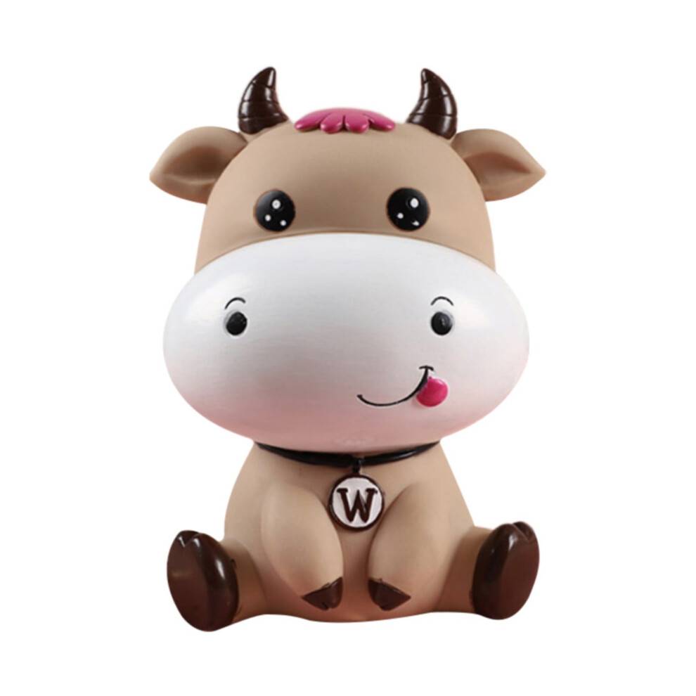 Cow Piggy Bank Vinylmyntbössa för barn – brun eller blå