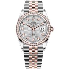Rolex Damklocka 126281RBR-0027 Datejust 36 Silverfärgad/18 karat