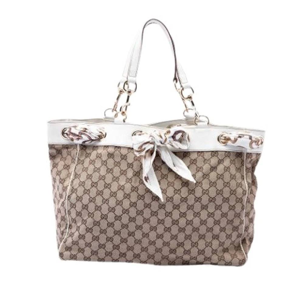 Gucci Vintage Pre-owned Positano Tote Bag - Vintage - Dame - Beige - ONE SIZE - Uld