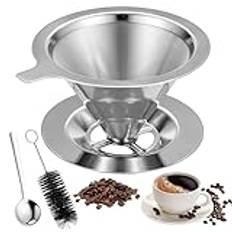Kaffefilter återanvändbart kaffefilter rostfritt stål kaffefilter, permanent handfilter kaffefilter för tillverkning av manuellt kaffe, kaffefilter för kaffefilter