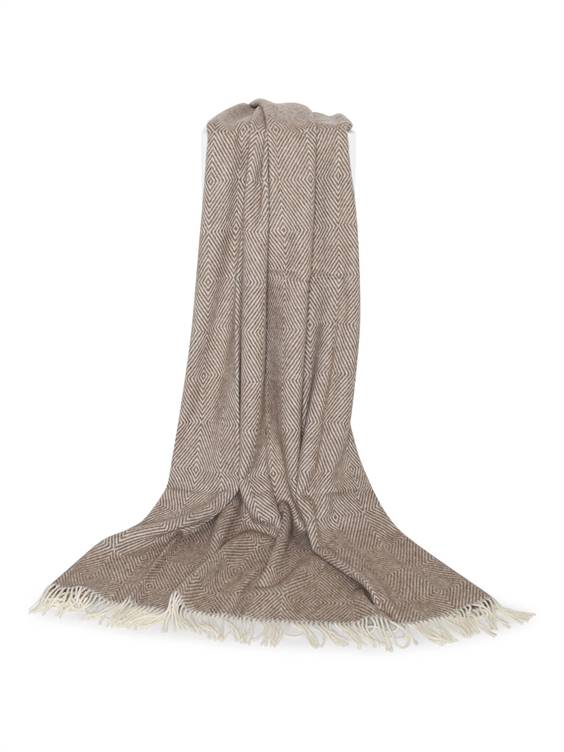 Læsø Uldstue plaid - Kattegat Diamant Camel.